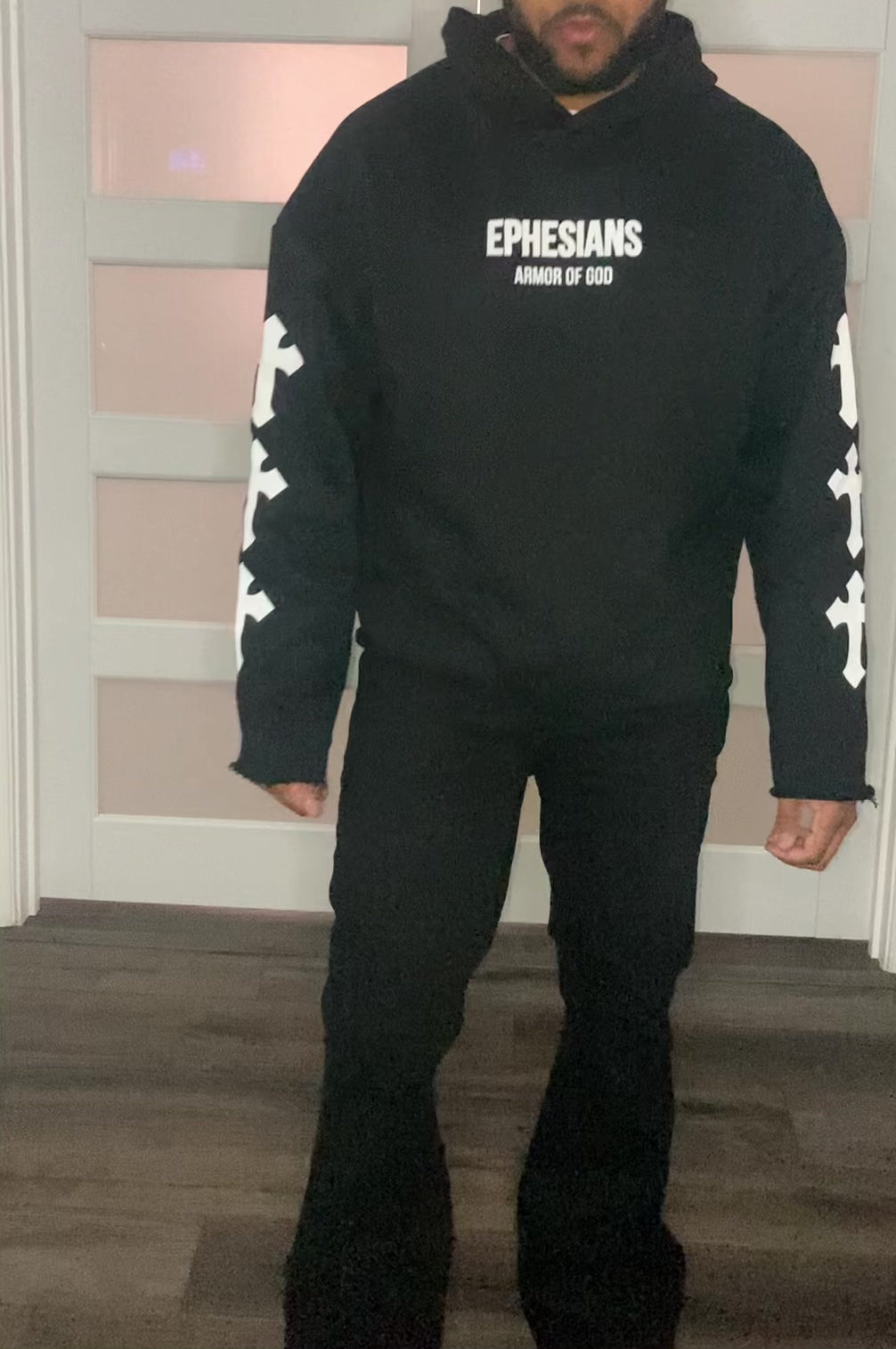 Designer Cross Boxy Hoodie